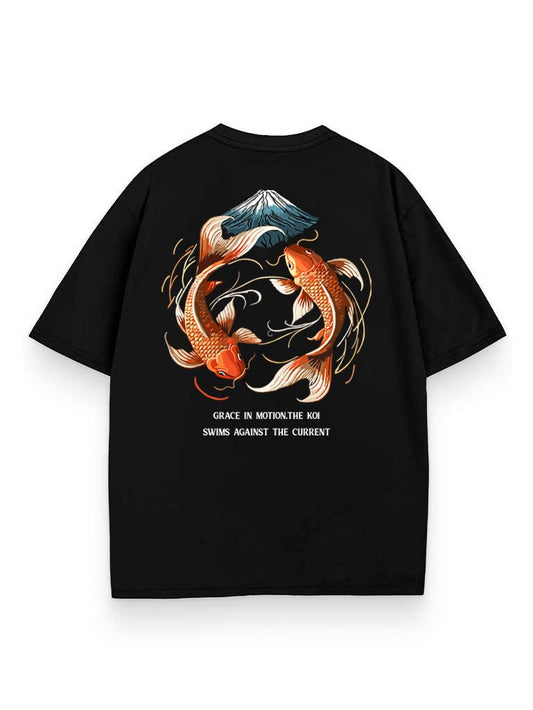 Trendiges Oversize T-Shirt mit Koi-Fisch-Motiv