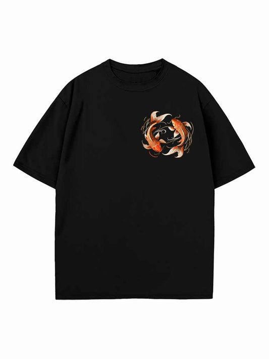 Trendiges Oversize T-Shirt mit Koi-Fisch-Motiv