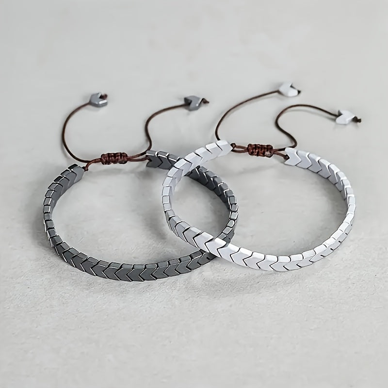 Arrowline Hämatit-Armband: Eleganz in Perfektion