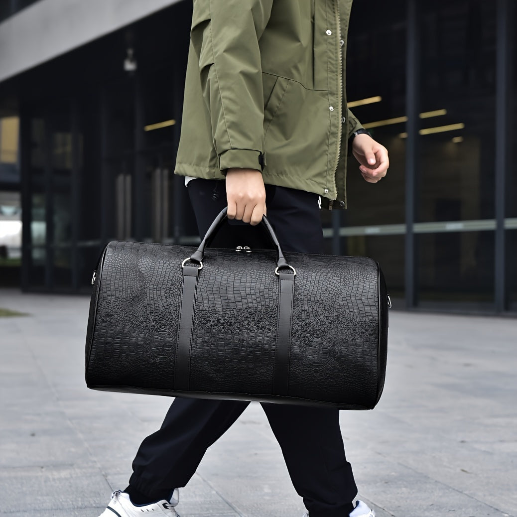 Eleganter Croc Weekender Duffle Bag