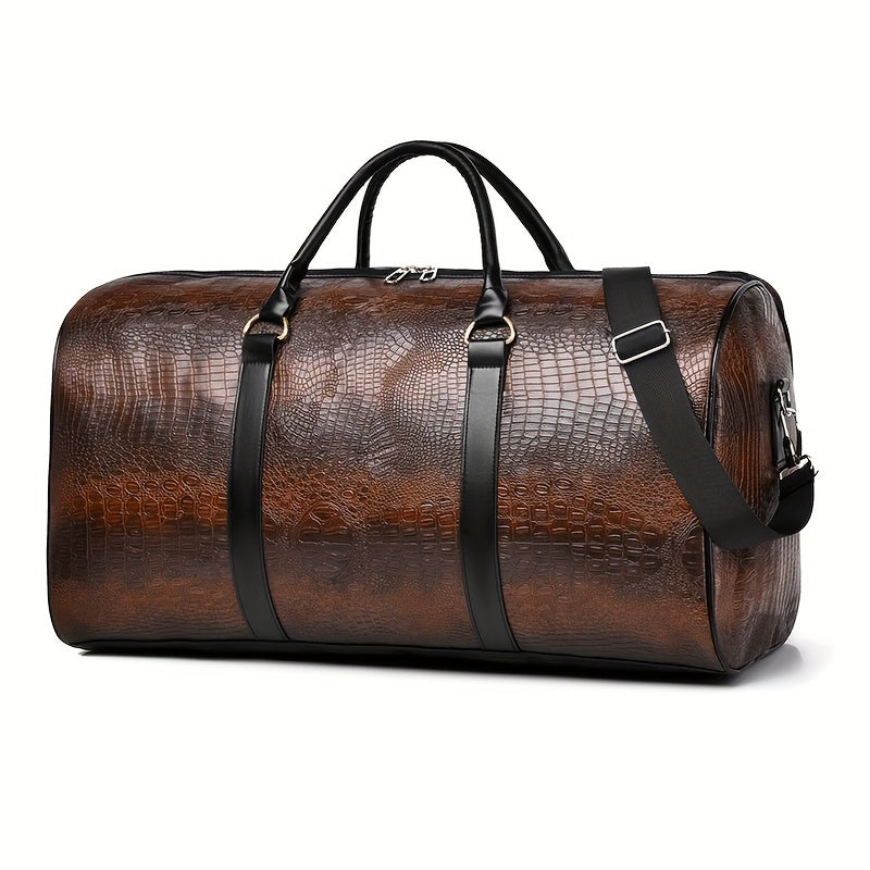 Eleganter Croc Weekender Duffle Bag