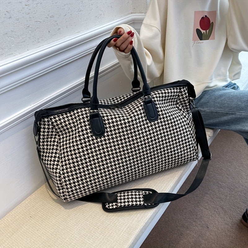 Avenue Houndstooth Elegante Wochenendtasche