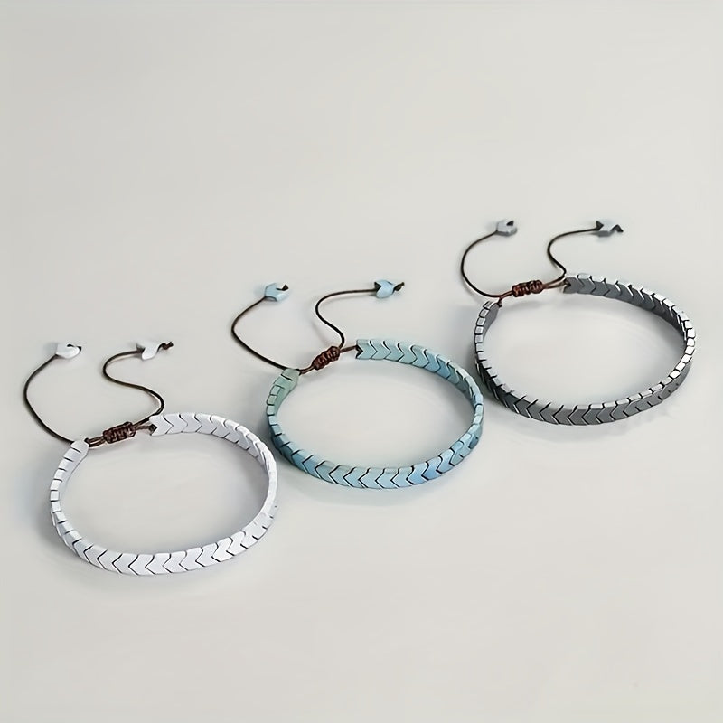 Arrowline Hämatit-Armband: Eleganz in Perfektion