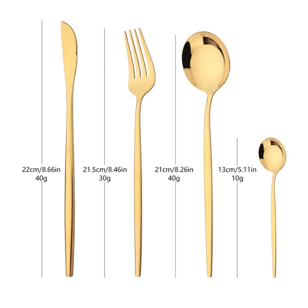 Elegantes Goldbesteck-Set für stilvolles Dining