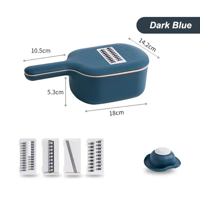 Eleganter Multifunktions-Gemüseschneider mit Abtropfkorb