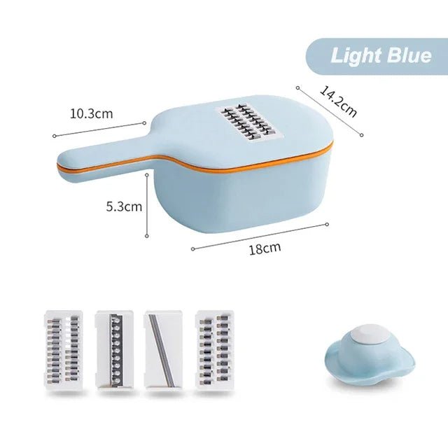 Eleganter Multifunktions-Gemüseschneider mit Abtropfkorb