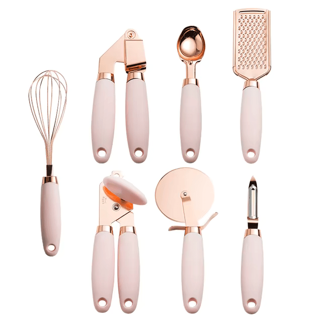 Elegantes Roségold Küchenutensilien Set