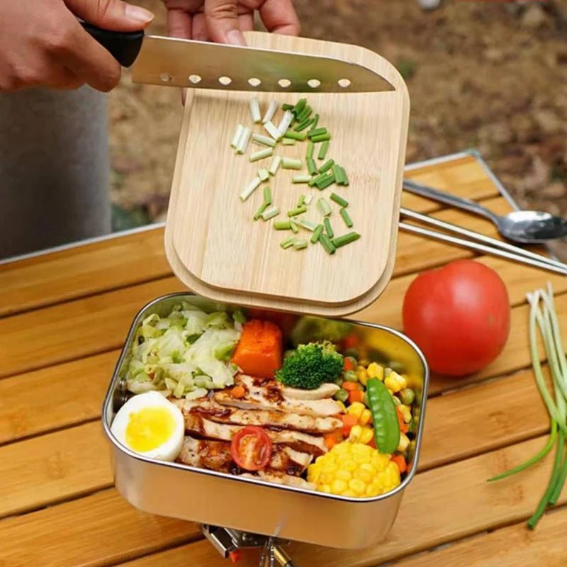 Edelstahl-Lunchbox mit edlem Holzdeckel: Stilvoll und nachhaltig
