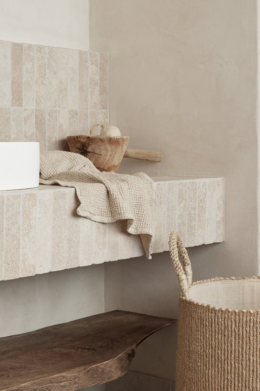 Exklusives Handtuch aus handgewebtem Haferflocken-Design