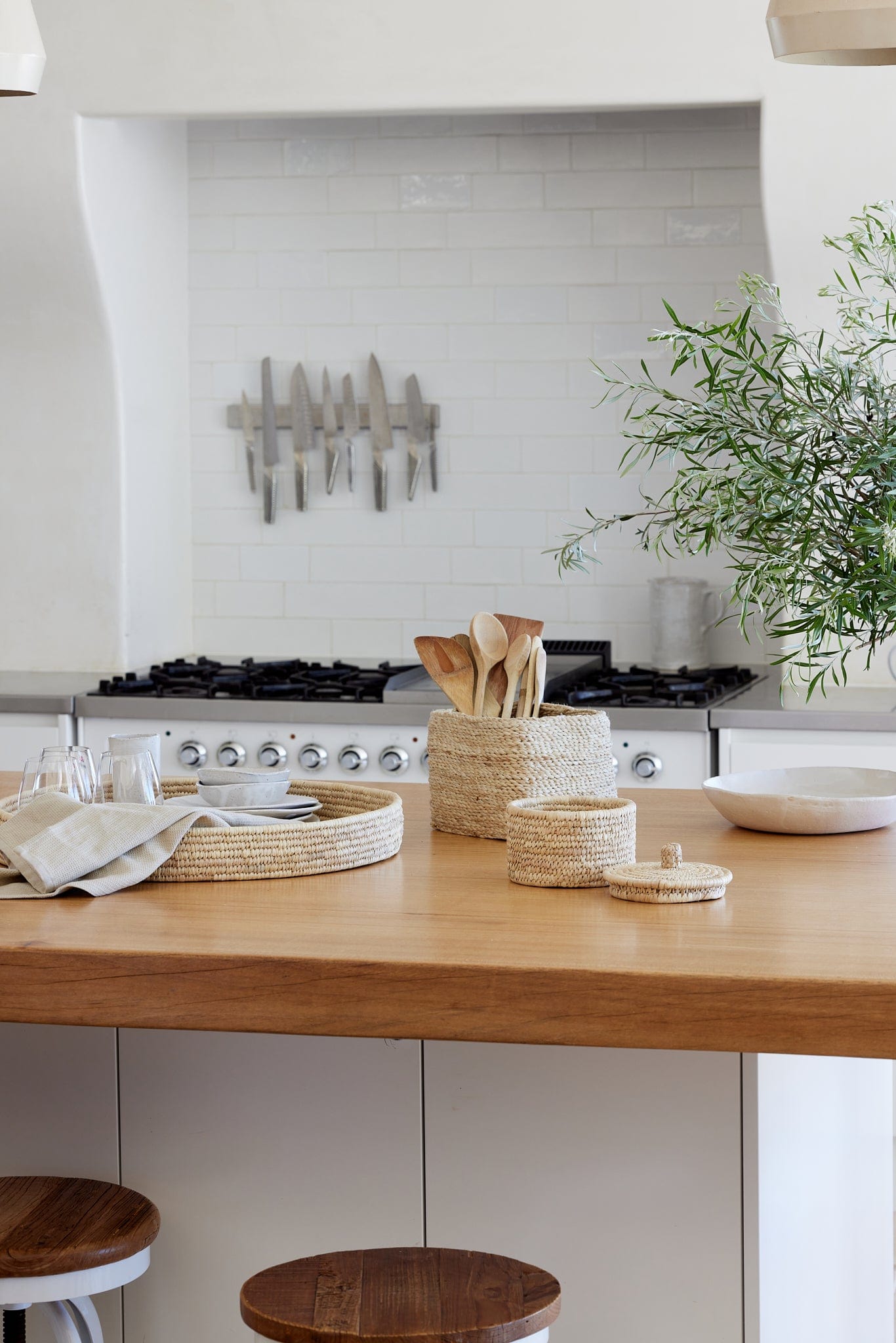 Exklusives Geschirrtuch aus handgewebter Baumwolle – Haferflocken-Design