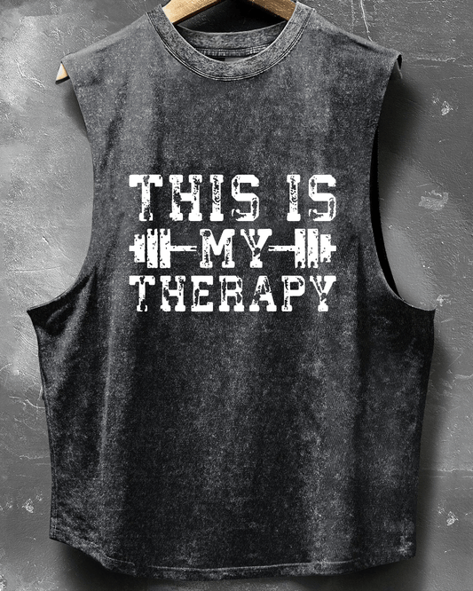 THIS IS MY THERAPY - Ärmelloses Tanktop von AthleticHub