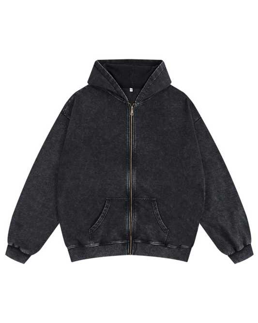 Vintage Washed Zipper Hoodie – Urban Style für jeden Tag