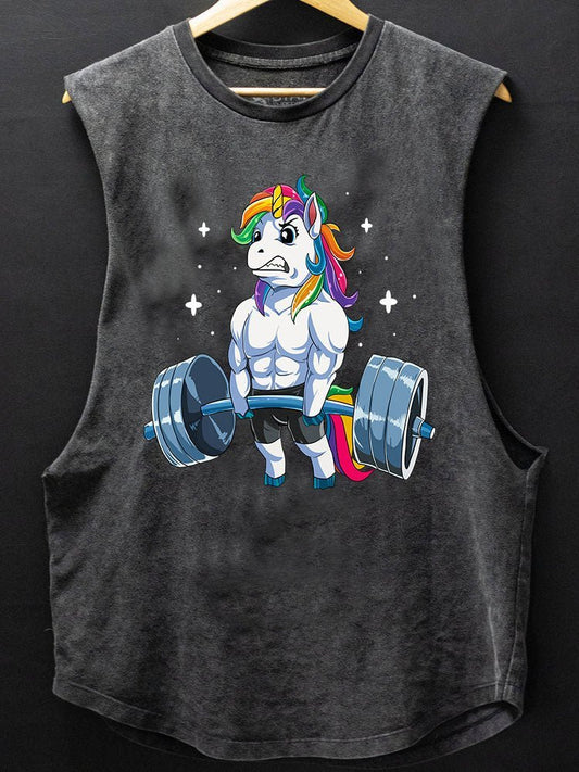 Einzigartiger Kraft-Trainings-Top: Unicorn Edition