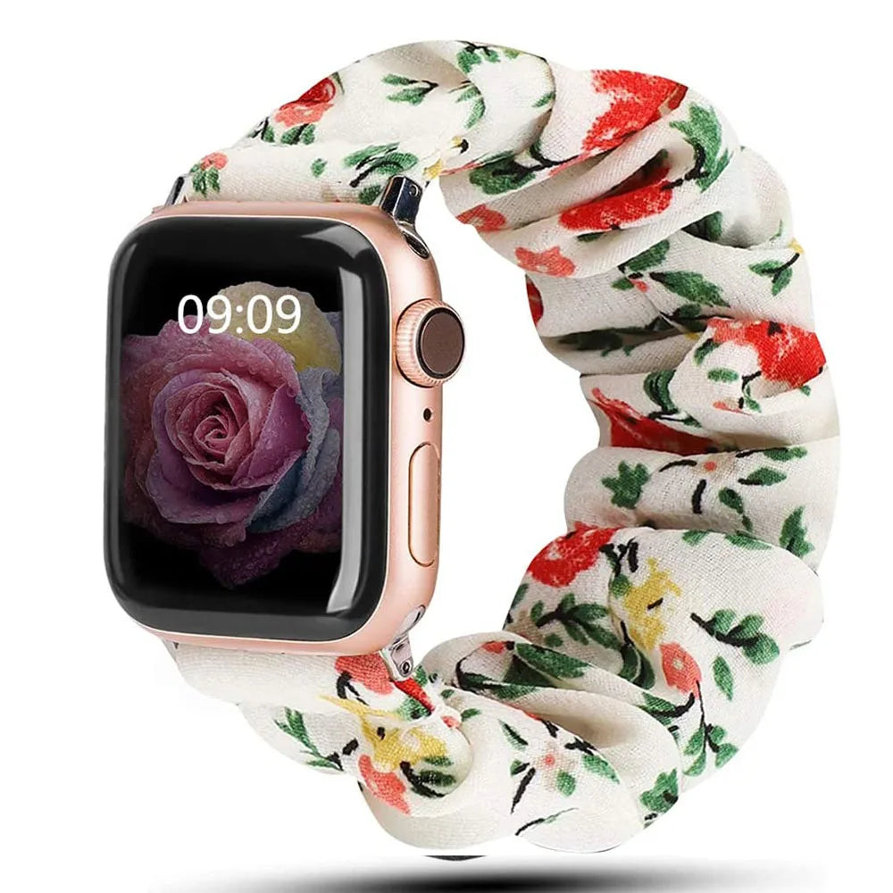 Elegantes Bella Scrunchie Loop Armband für Apple Watch