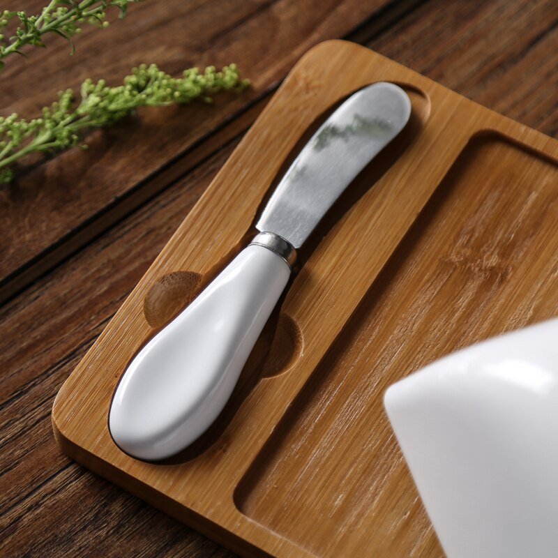 Elegantes Holz Buttergeschirr Set