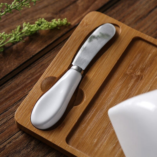 Elegantes Holz Buttergeschirr Set