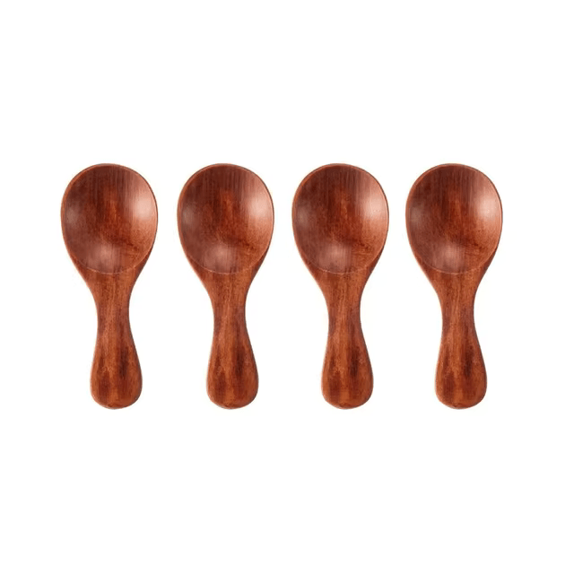 Elegante Holzlöffel für Gewürze – 4er Set