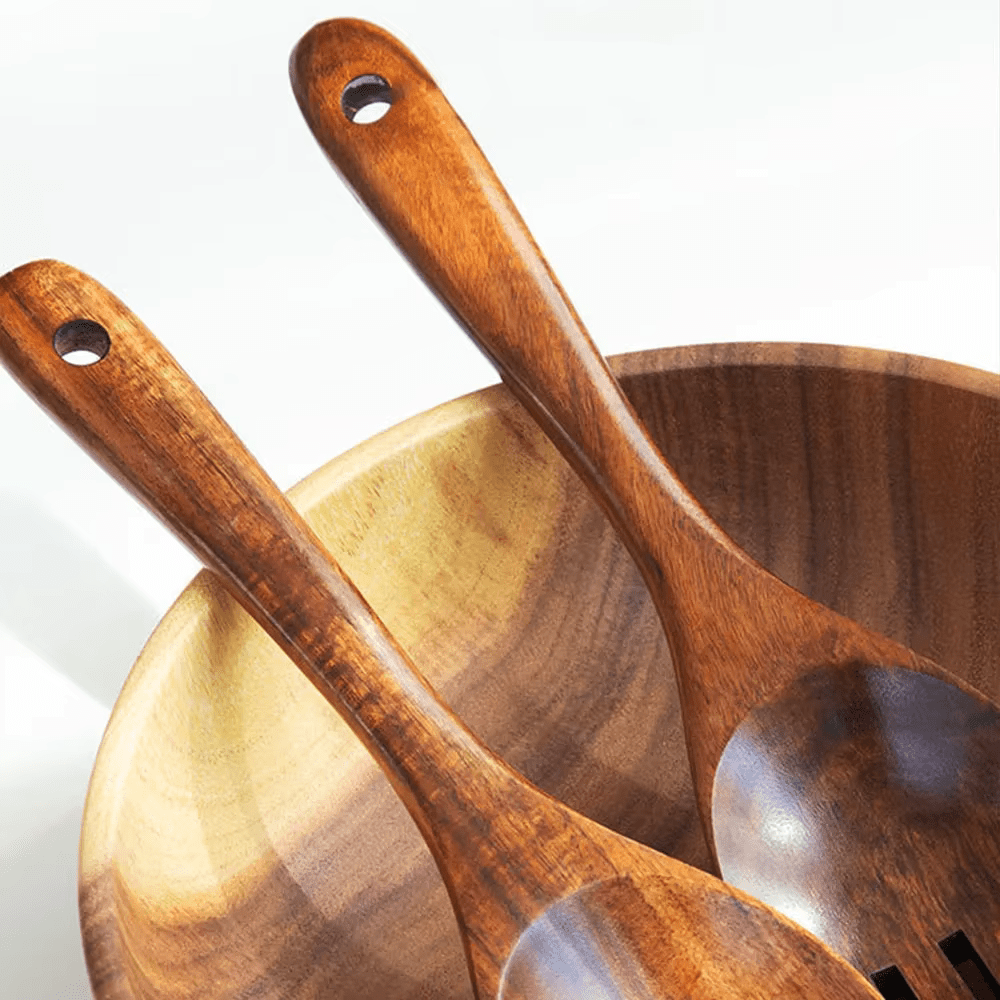 Exquisites Teakholz Salatbesteck-Set