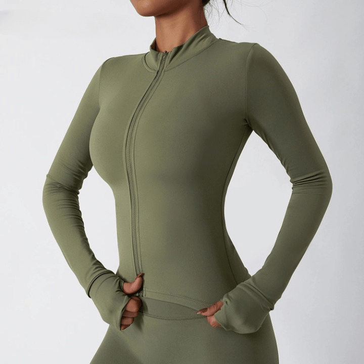 Stylisches Yoga-Shirt mit Reißverschluss – Flexibel & Trendy!